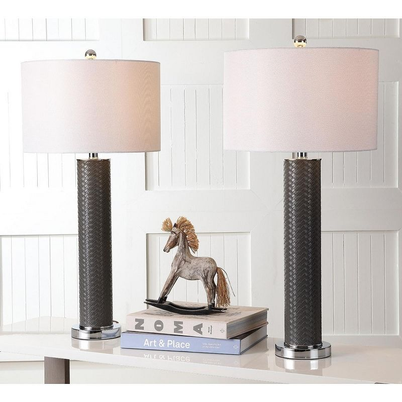 Ollie Table Lamp (Set of 2) - 31.5 Inch Height - LIT4404 - Grey Woven - Safavieh