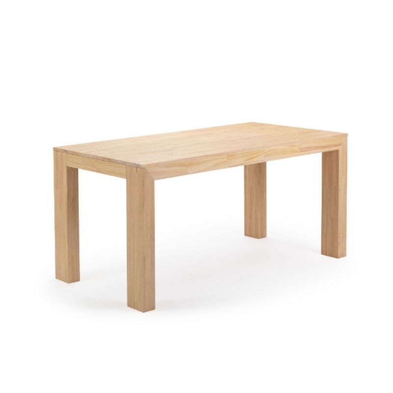 Plank+Beam 60" Modern Dining Table for 4, Solid Wood Rectangular Kitchen Table, Blonde Wirebrush