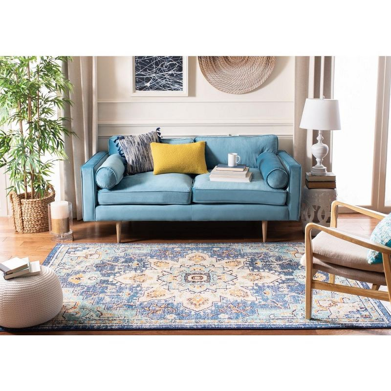Madison MAD473 Power Loomed Indoor Area Rug - Blue/Light Blue - 4'x6' - Safavieh