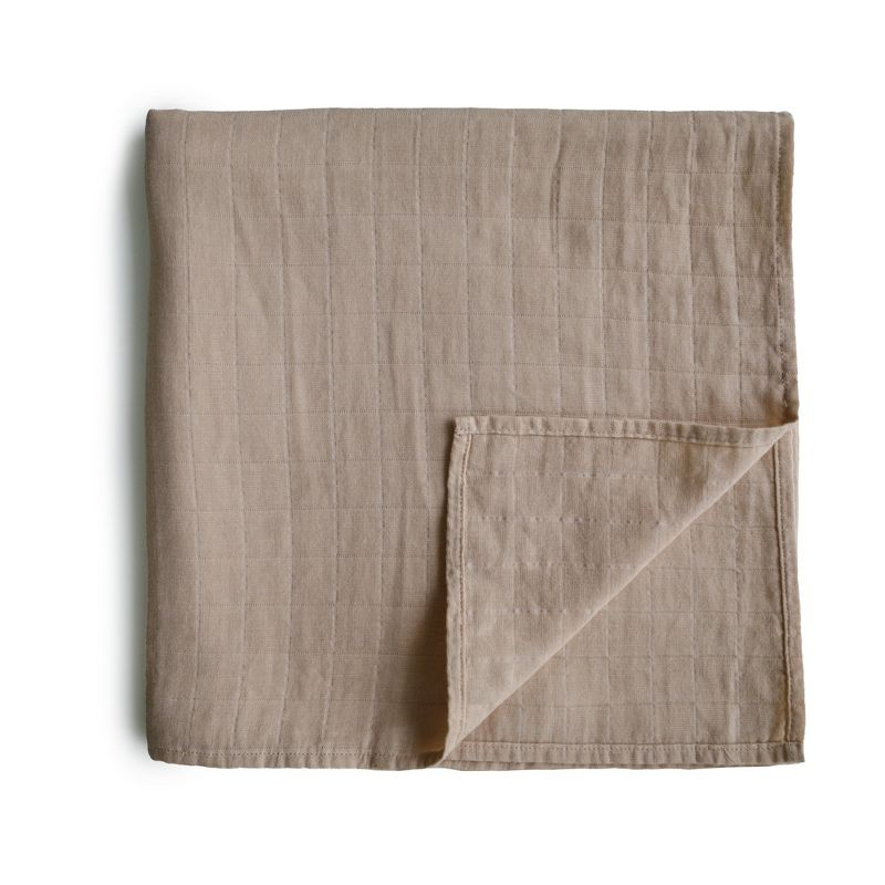 Organic Cotton Muslin Swaddle Blanket Natural One Size
