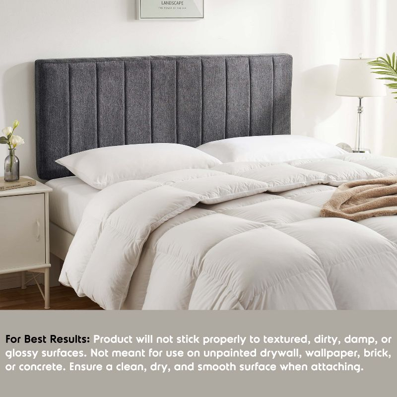 Upholstered Queen Headboard - Easy Assemble Wall Mounted Headboard with 3D Soundproof Wall Panels for Queen Size Bed - Gray