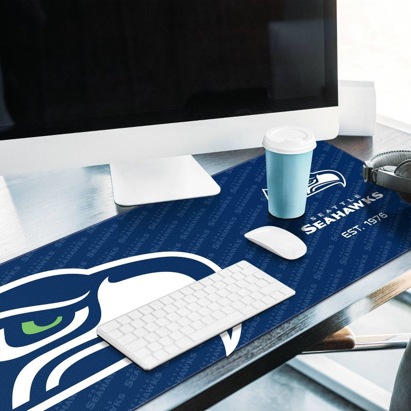 NFL Seattle Seahawks Logo Series 31.5" x 12" Desk Pad: Polypropylene Desk Protector