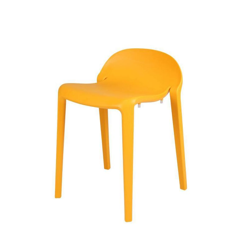2pc Joyous Short Stools - Orange - Lagoon: Resin Frame, Contoured Seat, Mold & UV Resistant, No Assembly Required