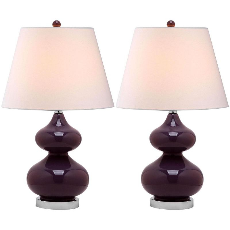 Eva Double Gourd Table Lamp (Set of 2) - 24 Inch Height - LIT4086 - Dark Purple - Safavieh