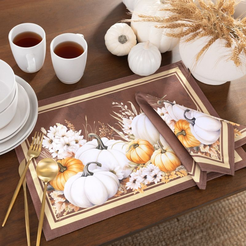 Wheatland Harvest Fall Napkins, Set of 4 - Multicolor - 17x17 - Elrene Home Fashions