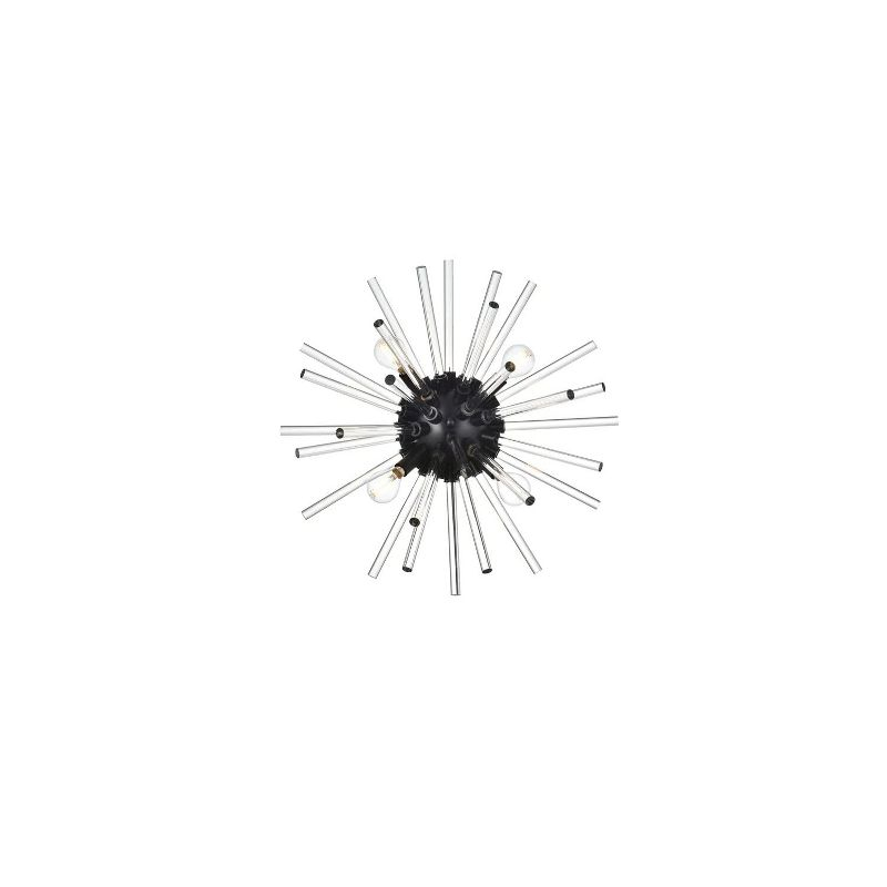 Elegant Lighting Sienna 18 inch crystal rod wall sconce in black