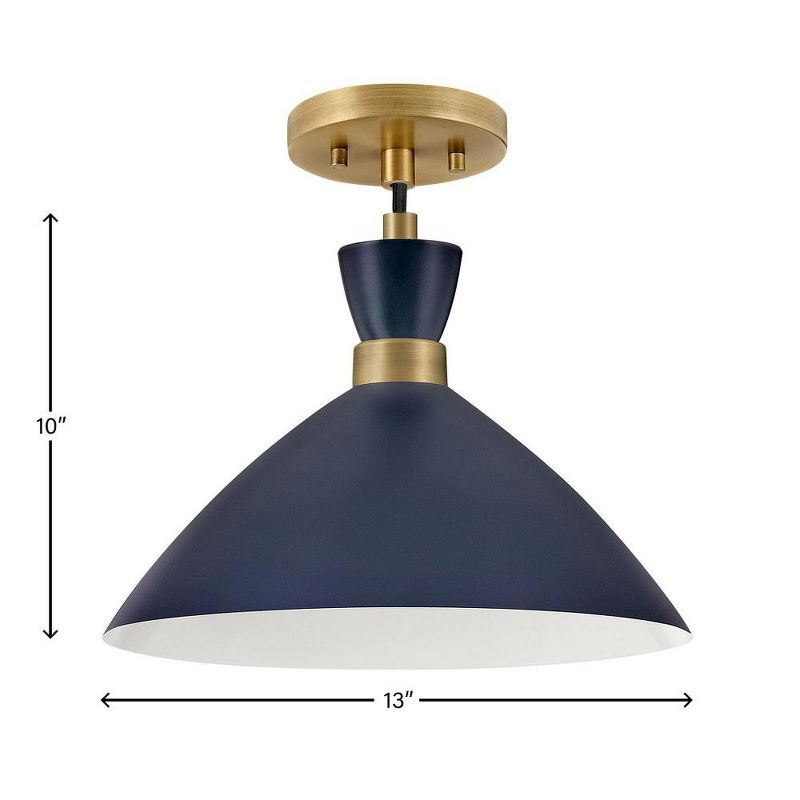 Lark Simon 1 - Light Pendant in  Matte Navy/Heritage Brass