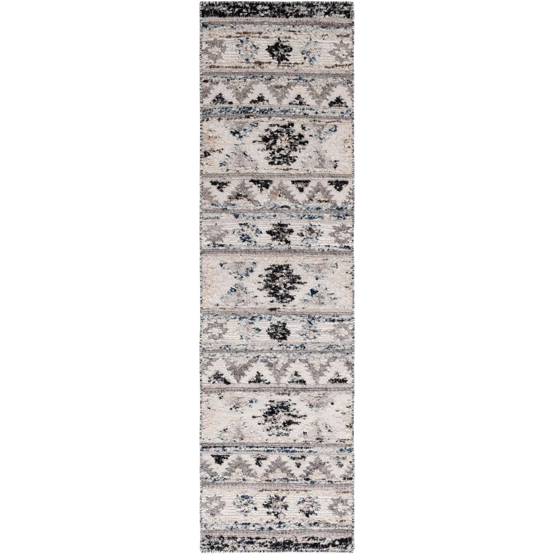 Manhattan MAN353 Hand Woven Runner Rug - Ivory/Black - 2'3"x8' - Safavieh.