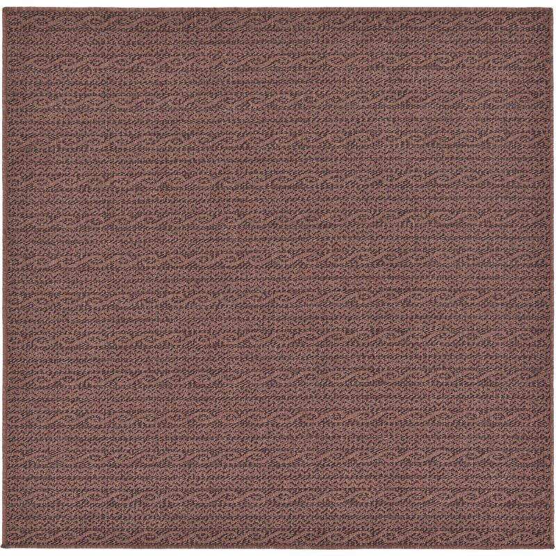 Unique Loom 6' 1 x 6' 1 Square Brown Outdoor Modern Links Area Rug