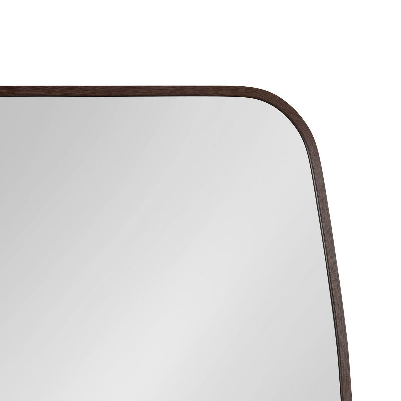 Kate and Laurel Zayda Metal Square Barrel Mirror, 20x28, Walnut Brown