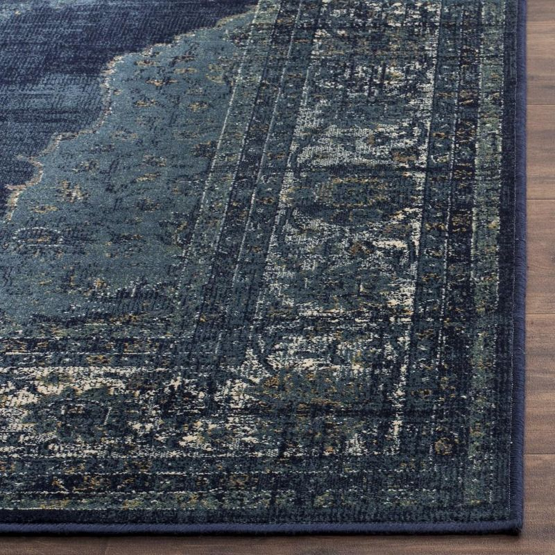 Vintage VTG122 Power Loomed Indoor Area Rug - Navy - 6'7"x9'2" - Safavieh.