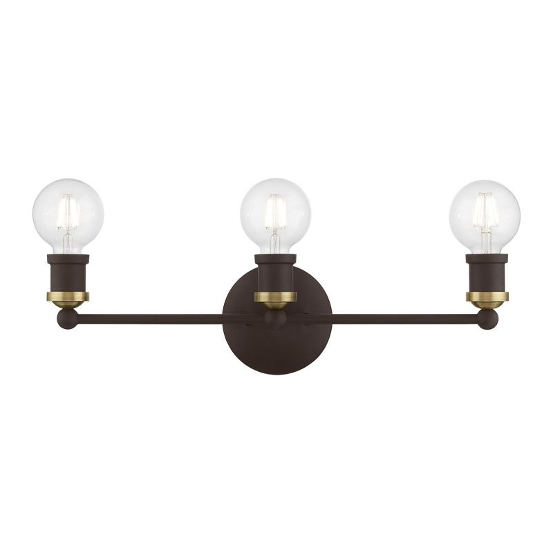 Livex Lighting Lansdale 3 - Light Vanity in  Bronze/Antique Brass
