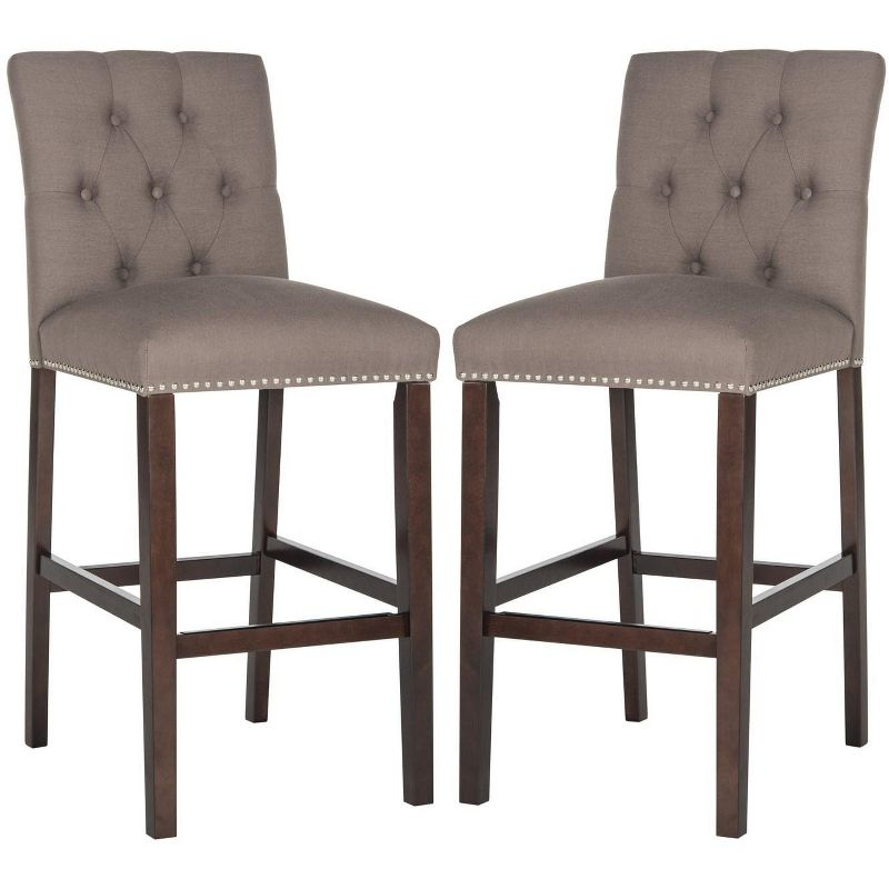 Norah Bar Stool (Set of 2) - FOX6210 - Dark Taupe - Safavieh Couture