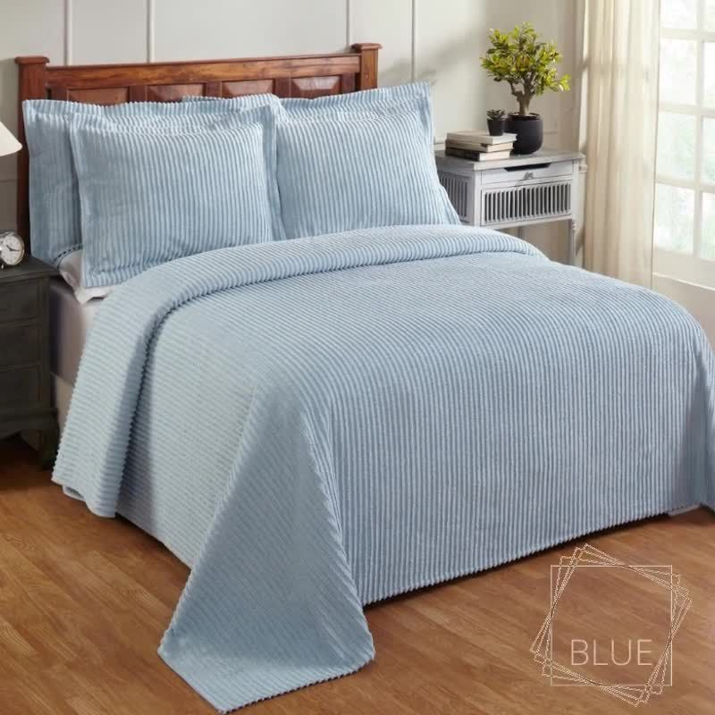 Twin Jullian Collection 100% Cotton Tufted Unique Luxurious Bold Stripes Design Bedspread Pink - Better Trends