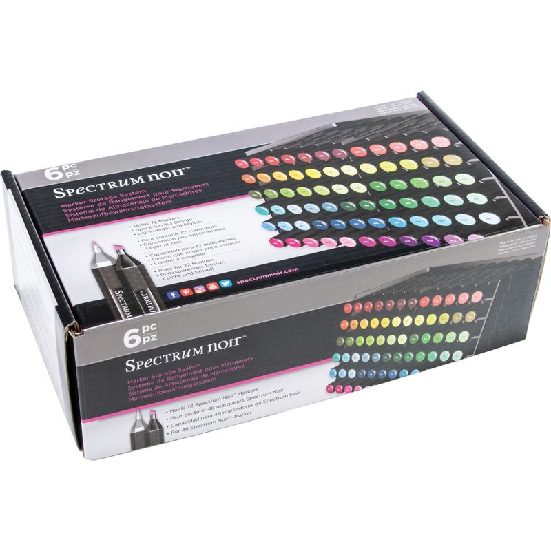 Spectrum Noir Marker Storage Trays Black 6/Pkg - Empty-Holds 72