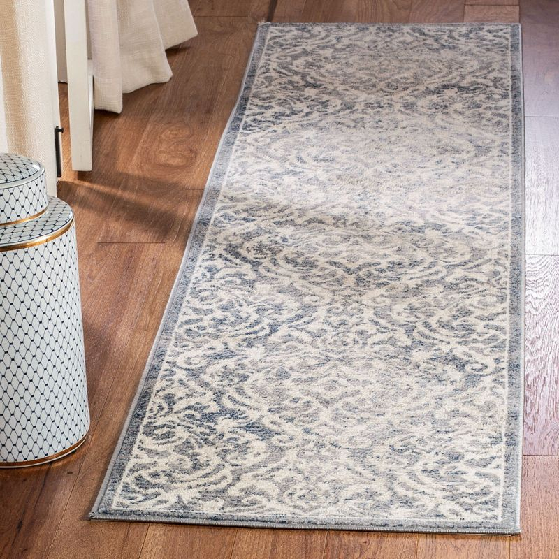 Brentwood BNT810 Power Loomed Indoor Runner Rug - Light Grey/Blue - 2'x12' - Safavieh