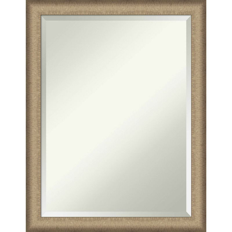 21" x 27" Elegant Brushed Framed Bathroom Vanity Wall Mirror Bronze - Amanti Art: Satin Finish, Polystyrene Frame, Wall Mounted