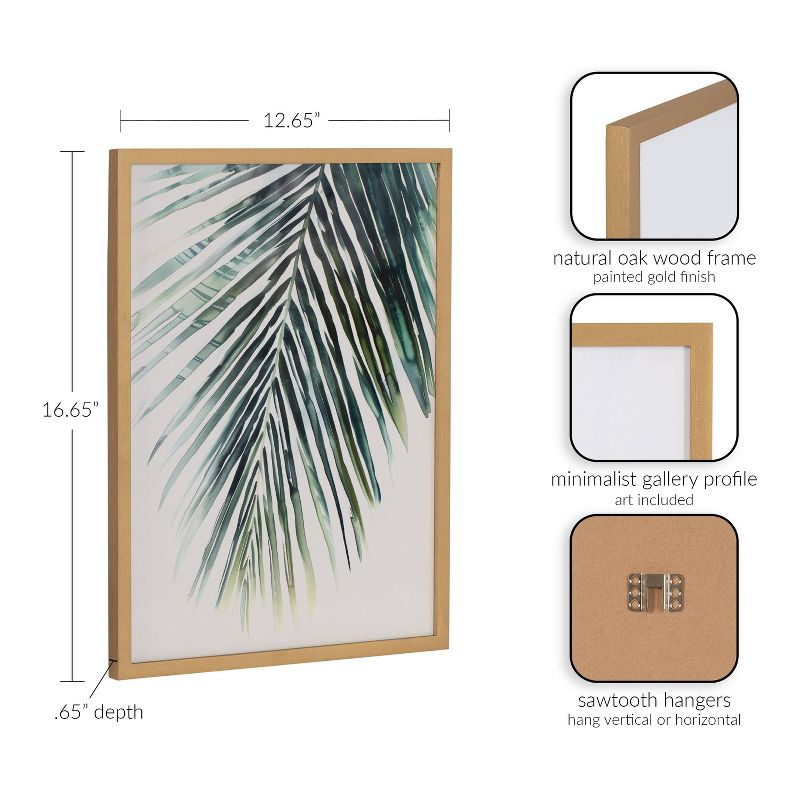 Kate & Laurel All Things Decor 12"x16" Gallery Tropical Modern Botanical Palm Print by The Creative Bunch Studio Gold