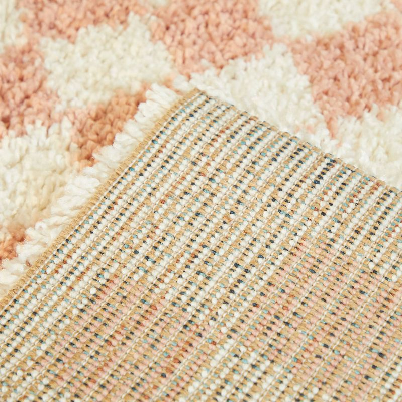 5'3"x7' Covey Checkered Kids' Area Rug Pink - Balta Rugs: Geometric Shag, Fade-Resistant, Pet Friendly, OEKO-TEX Certified