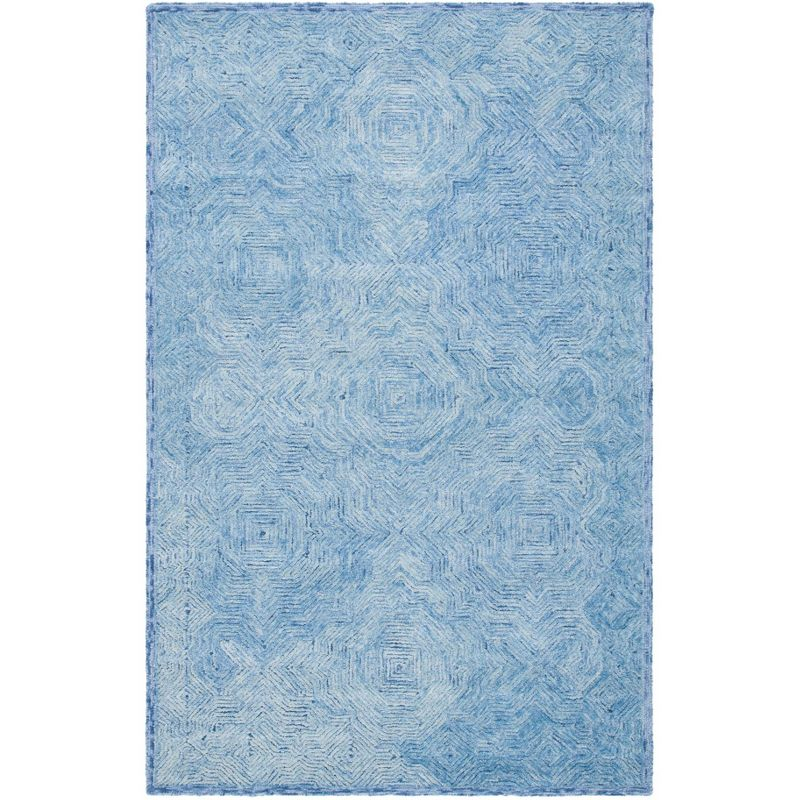 Ikat IKT506 Hand Tufted Area Rug - Blue - 5'x8' - Safavieh