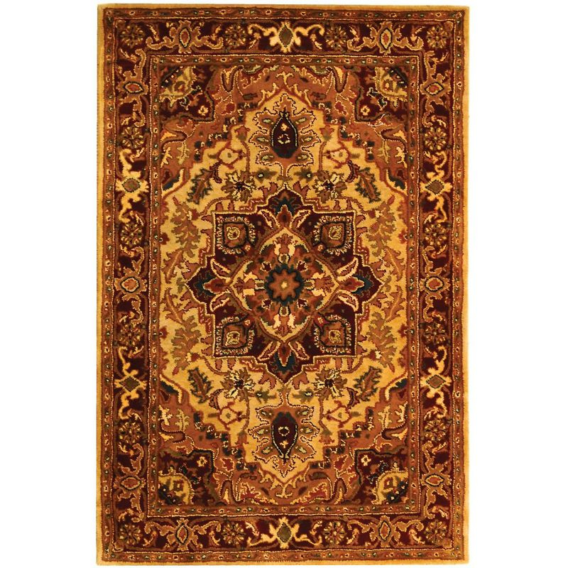 Classic CL763 Hand Tufted Area Rug - Light Gold/Red - 4'x6' - Safavieh.