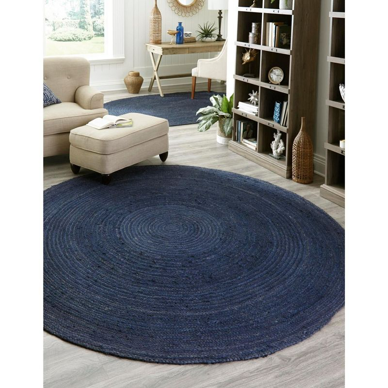 Unique Loom 3' 3 x 3' 3 Dhaka Braided Jute Round Area Rug