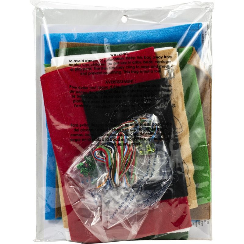 Bucilla Felt Stocking Applique Kit 18" Long-Snowman & Puppies