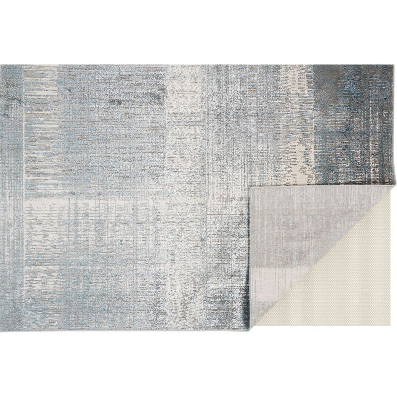 Azure Modern Abstract White/Gray/Blue Area Rug