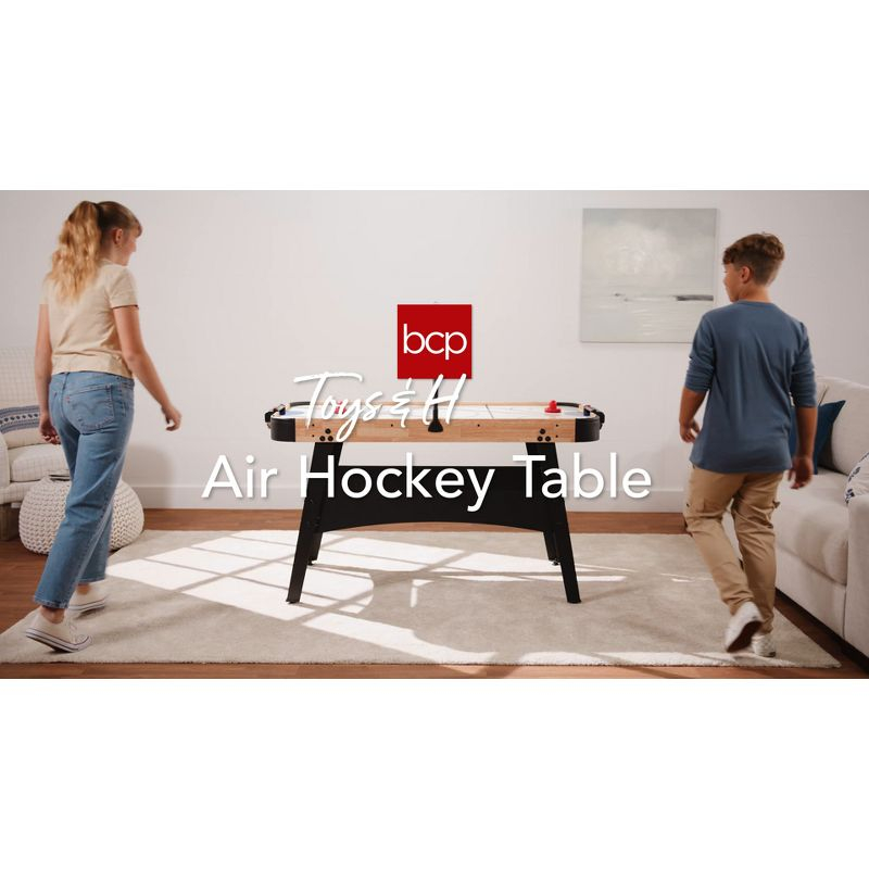 Best Choice Products 54in Air Hockey Game Table w/ LED Lights, Scoreboard, Powerful Motor - Gray