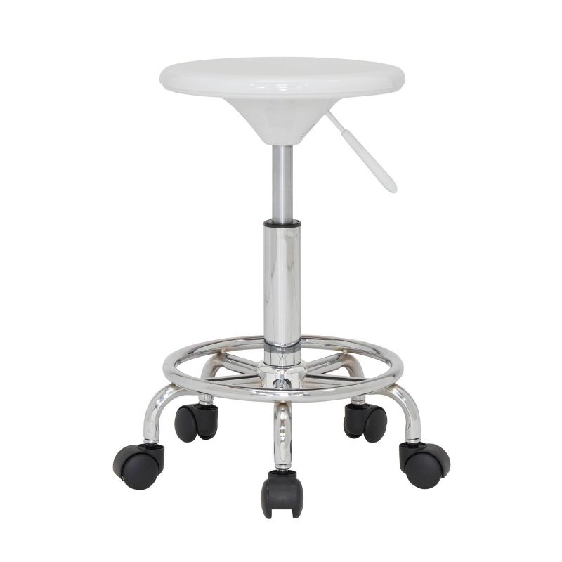 Inbox Zero Cowgill Adjustable Height Industrial Stool with Footring Wheels