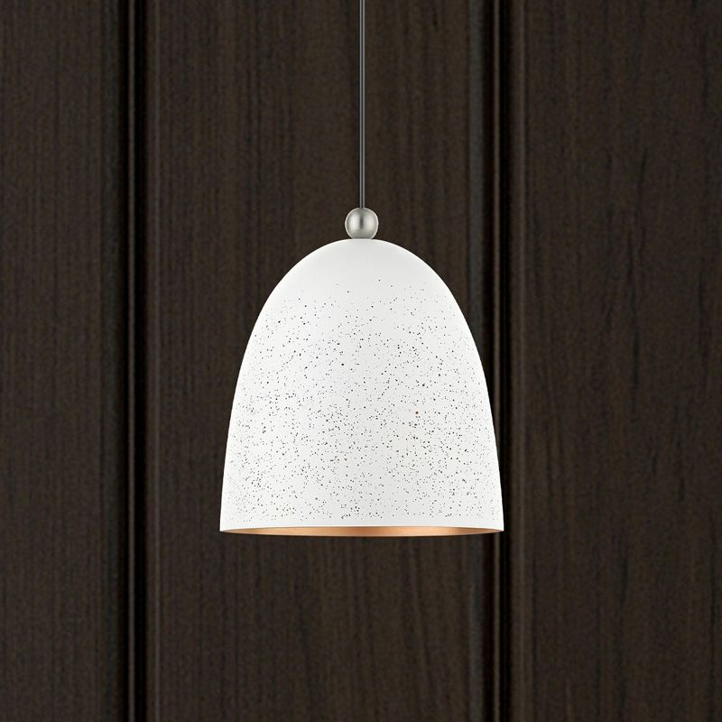 Livex Lighting Arlington 1 - Light Pendant in  White/Brushed Nickel