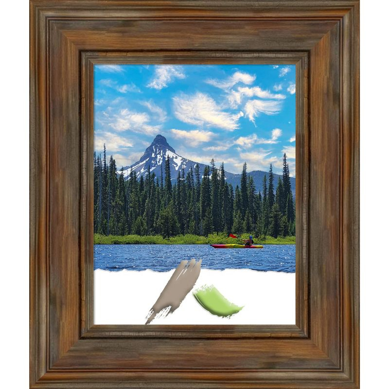 Amanti Art Alexandria Rustic Brown Wood Picture Frame Opening Size 11x14 in.