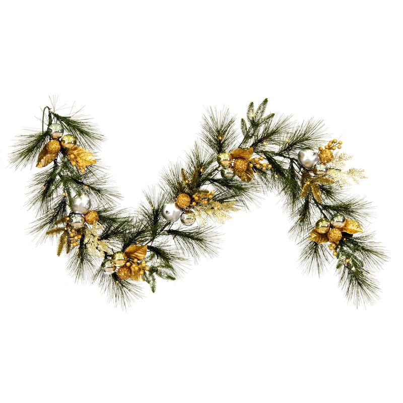 Vickerman 6' x 16" Artificial Christmas Garland, Battery Operated Warm White Lights
