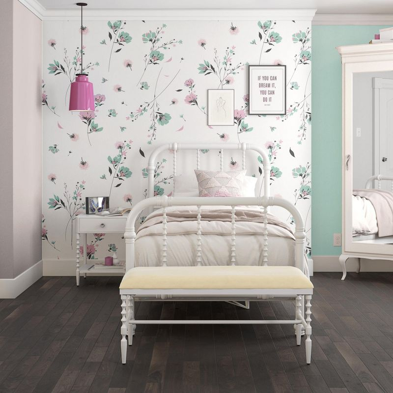 DHP Jenny Lind Metal Bed, White, Twin