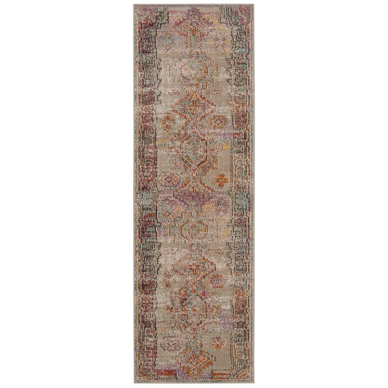 Crystal CRS517 Power Loomed Runner Rug - Light Grey/Purple - 2'2"x11' - Safavieh.