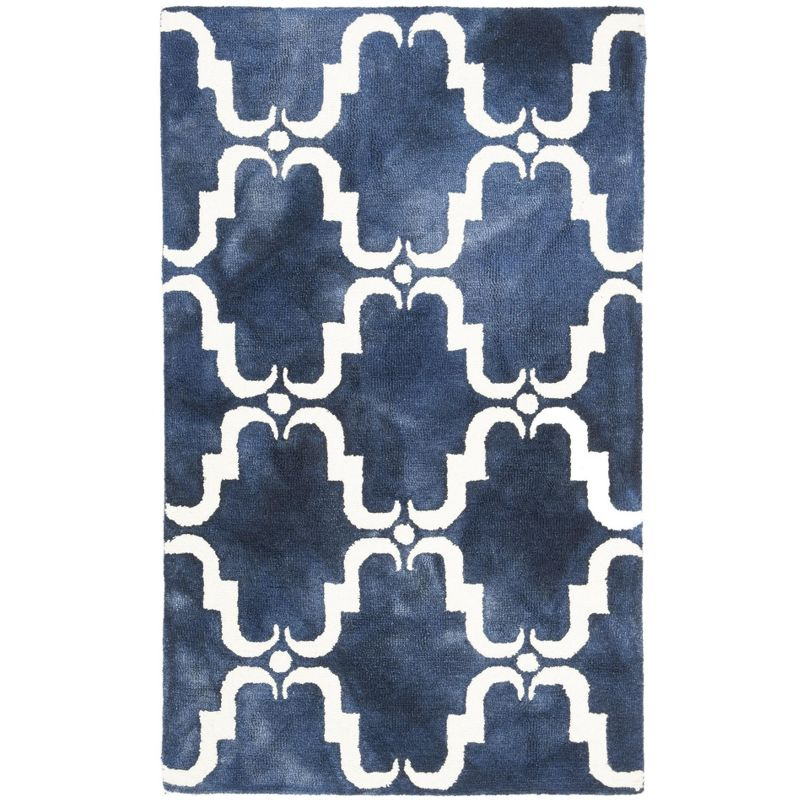 Dip Dye DDY536 Hand Tufted Indoor Area Rug - Navy/Ivory - 4'x6' - Safavieh