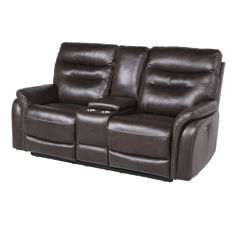 Fortuna Power Recliner Console Loveseat - Steve Silver Co. : USB Port, Center Storage