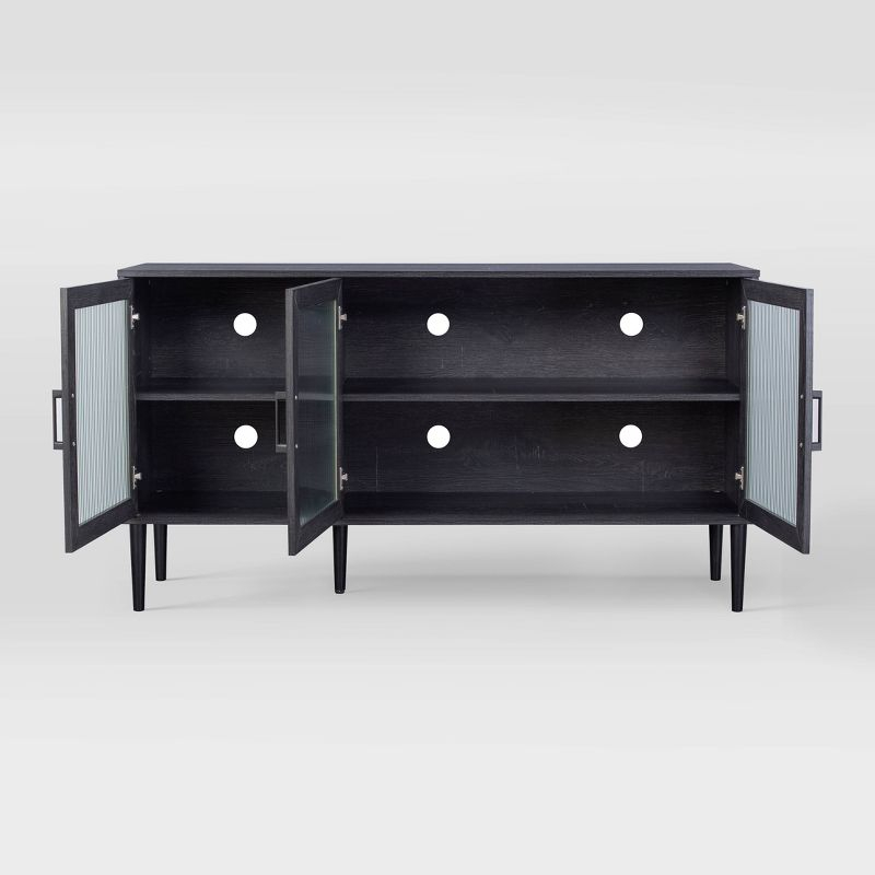 CorLiving Onyx 3 Door Sideboard Buffet Black