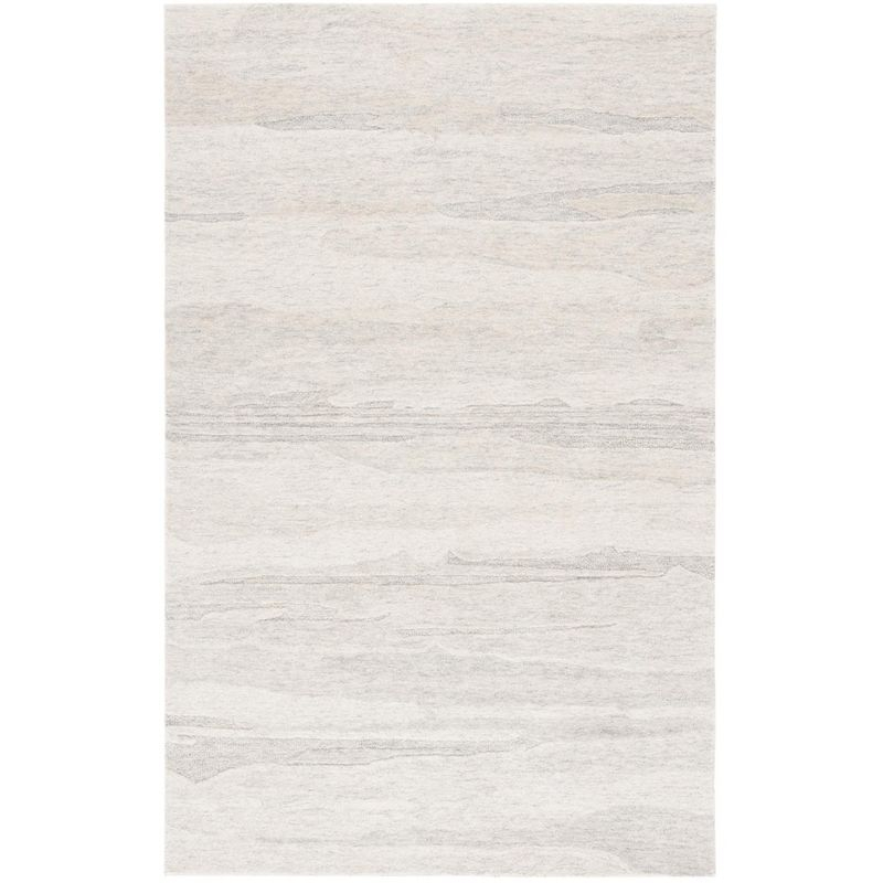 Ebony EBN221 Handmade Tufted Area Rug - Light Grey/Beige - 4'-0" x 6'-0" - Safavieh