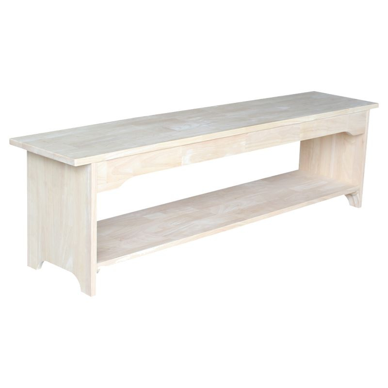 60" Brookstone Bench - International Concepts: Solid Wood, Unfinished, Parawood, Seats 2