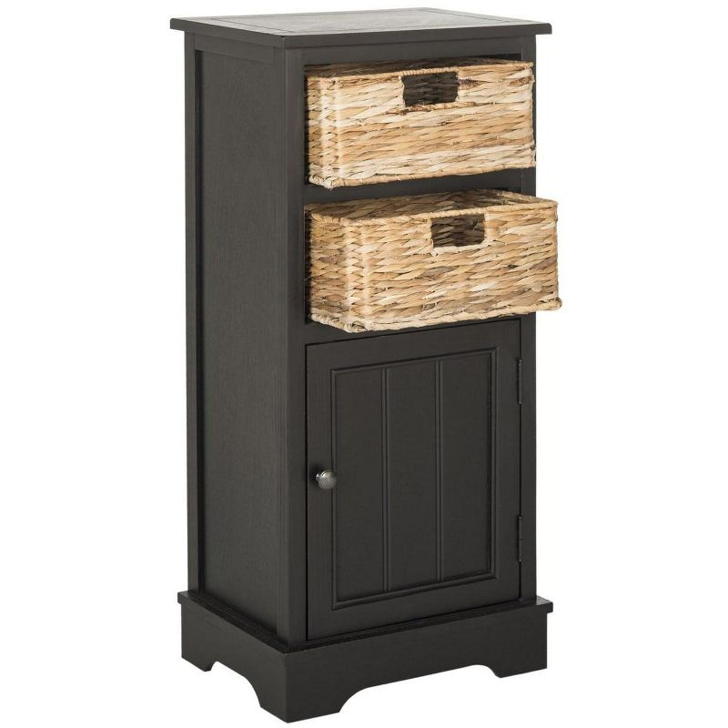 Connery Cabinet - Distressed Black - Safavieh.
