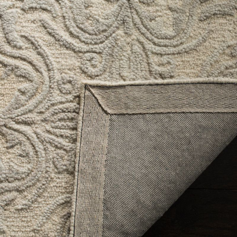Blossom BLM103 Hand Tufted Area Rug - Ivory/Grey - 8'x8' - Safavieh.