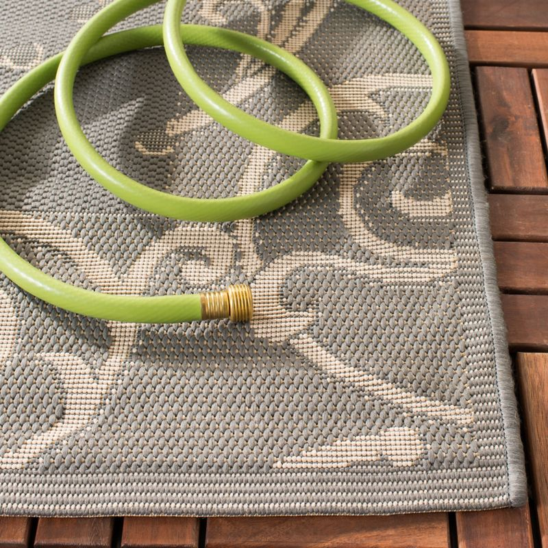 Courtyard CY2665 Power Loomed Indoor and Outdoor Runner Rug - Grey/Natural - 2'3"x12' - Safavieh