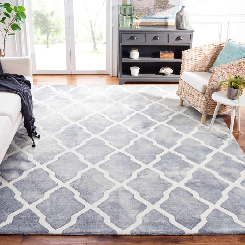 Dip Dye DDY540 Hand Tufted Indoor Area Rug - Grey/Ivory - 7'x7' - Safavieh