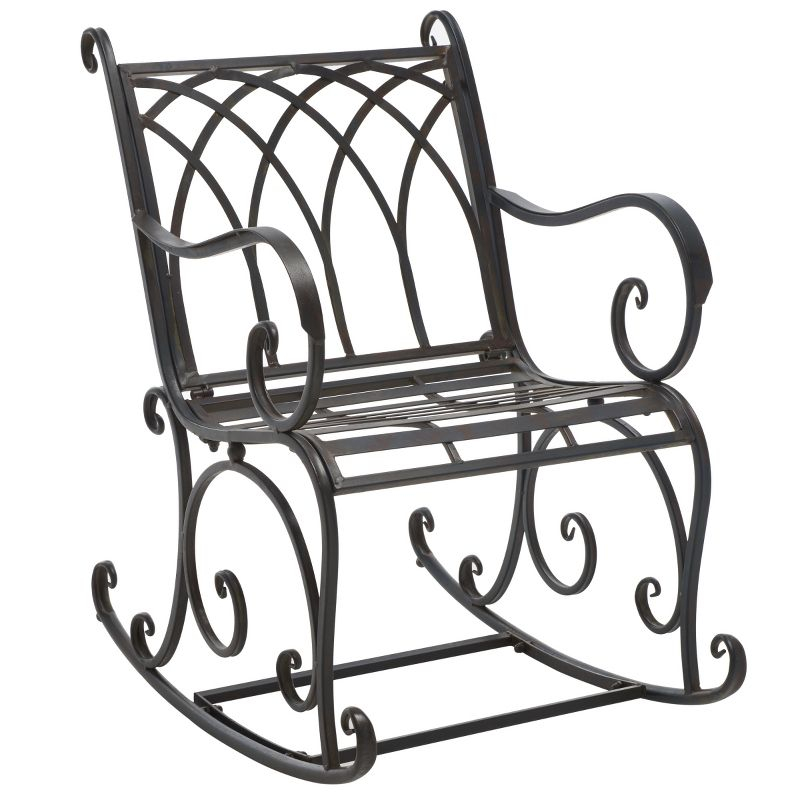 Medrano Rocking Chair Indoor/Outdoor - PAT5030 - Black Rust - Safavieh