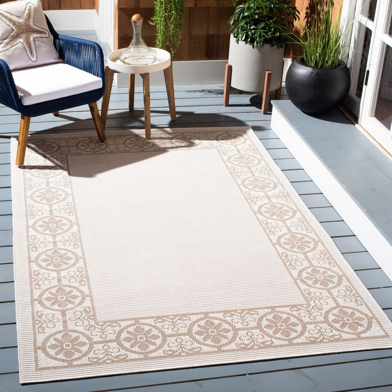 Bermuda BMU815 Power Loomed Indoor/Outdoor Machine Washable Area Rug - Ivory/Beige - 5'3"x7'6" - Safavieh