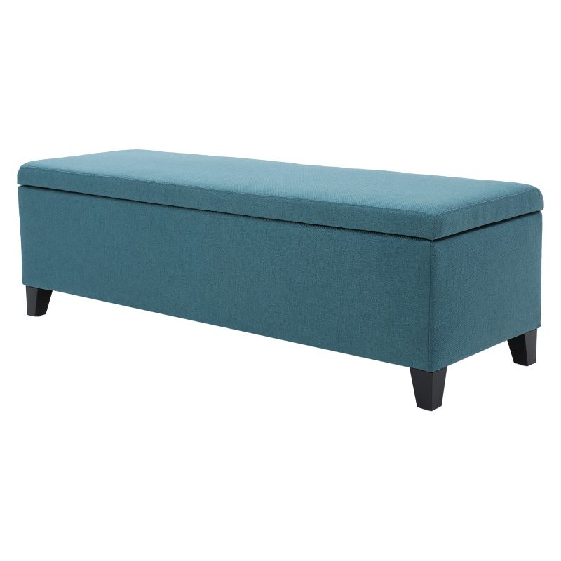 Cleo Storage Ottoman - Dark Teal - Christopher Knight Home: Upholstered Rectangle with Lid