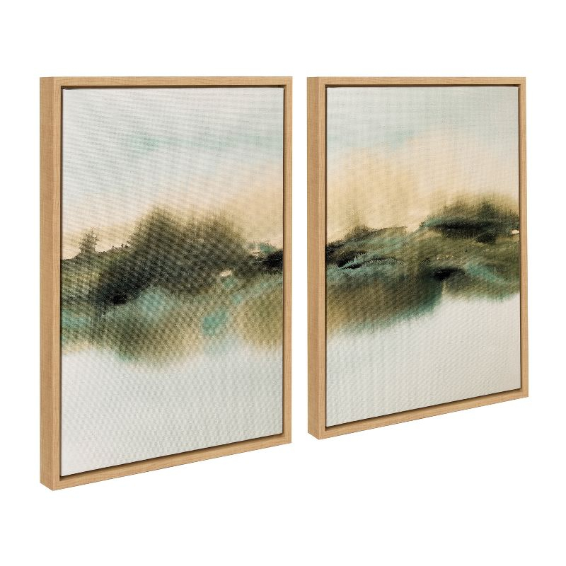 Kate & Laurel All Things Decor (Set of 2) 18"x24" Sylvie Meadows Framed Canvas by Amy Lighthall Natural: Tranquil Digital Art
