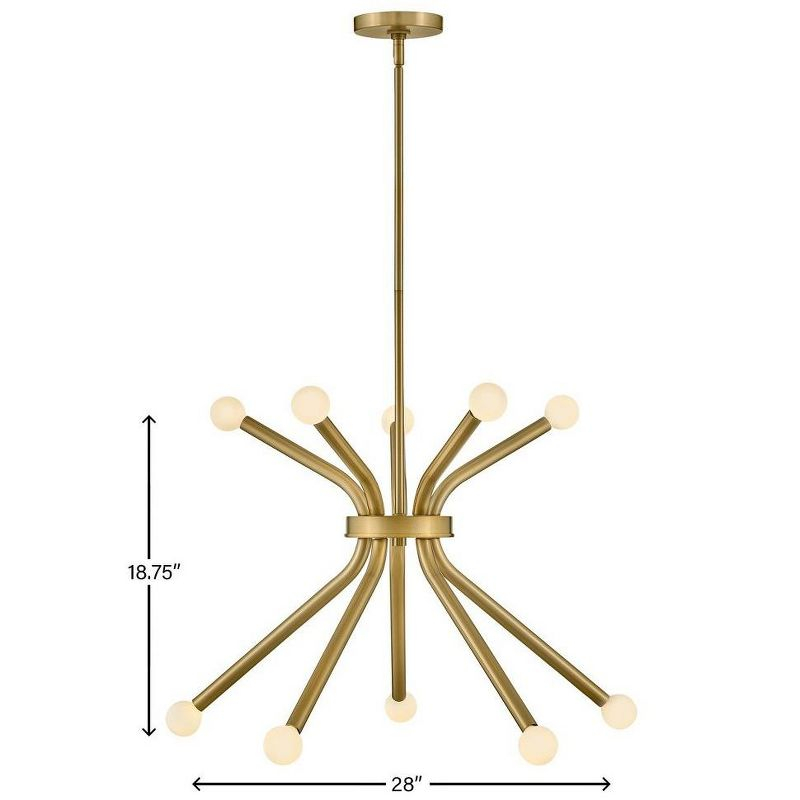 Lark Axton 10 - Light Chandelier in  Lacquered Brass