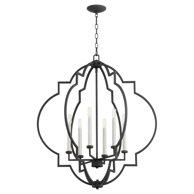 Quorum Lighting Dublin 6-Light Pendant, Noir Finish, 29.5 Width, 34 Height
